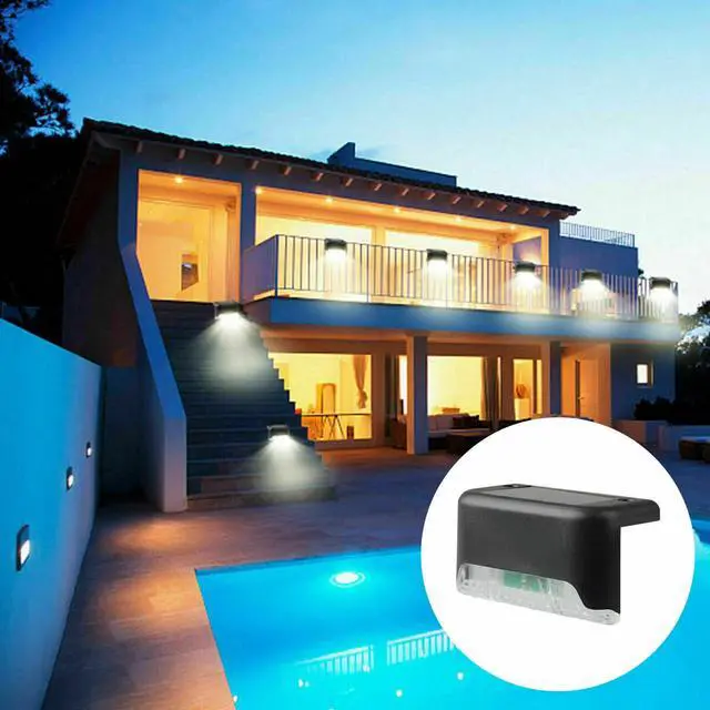 Alt view image 6 of 7 - 4 PACK Solar Powered LED Deck Lights Outdoor Path Garden Stairs Step Fence Lamp