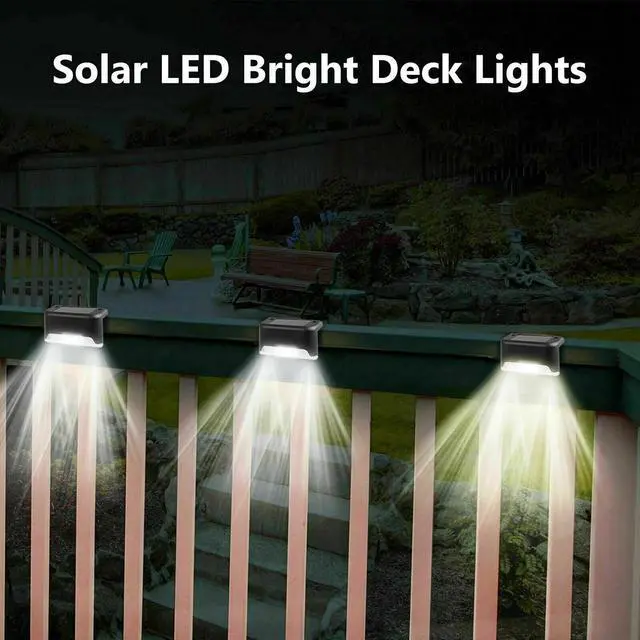Alt view image 5 of 7 - 4 PACK Solar Powered LED Deck Lights Outdoor Path Garden Stairs Step Fence Lamp