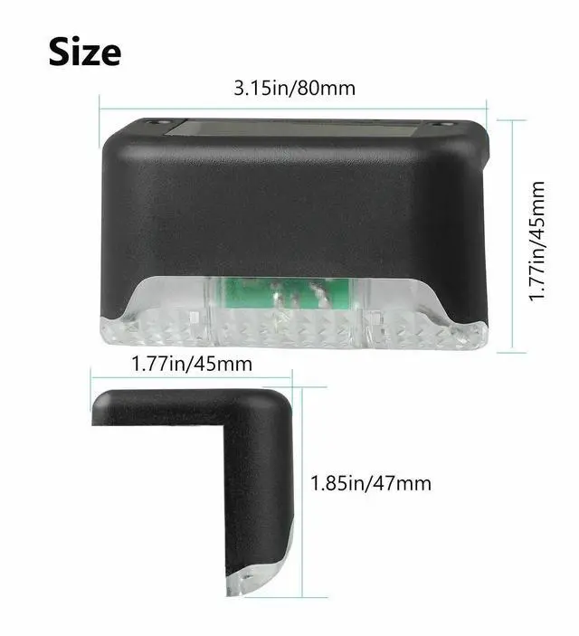 Alt view image 7 of 7 - 4 PACK Solar Powered LED Deck Lights Outdoor Path Garden Stairs Step Fence Lamp