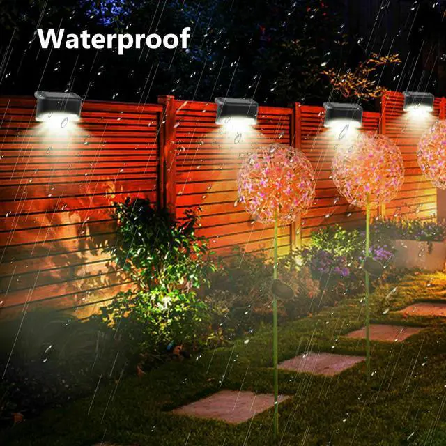 Alt view image 4 of 7 - 4 PACK Solar Powered LED Deck Lights Outdoor Path Garden Stairs Step Fence Lamp