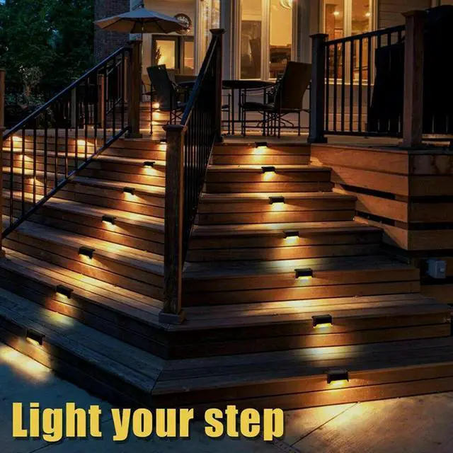 Alt view image 3 of 7 - 4 PACK Solar Powered LED Deck Lights Outdoor Path Garden Stairs Step Fence Lamp