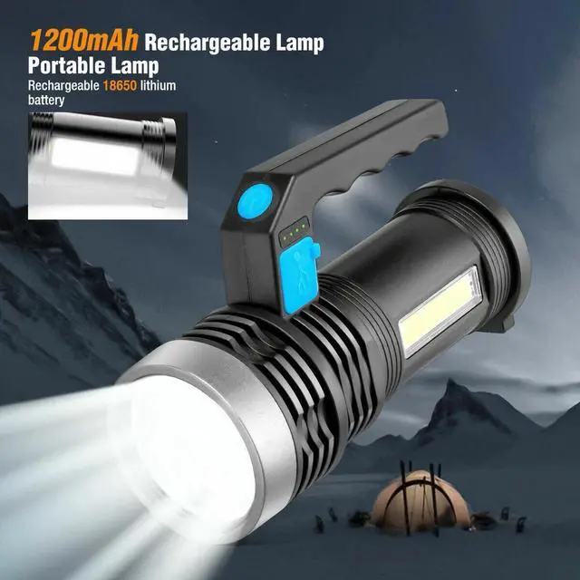 Alt view image 5 of 7 - Super Bright LED Searchlight Portable Rechargeable Spotlight Handheld Flashlight