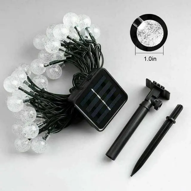 Alt view image 6 of 7 - Solar Powered 30 LED Light String Garden Path Yard Decor Lamp Outdoor Waterproof