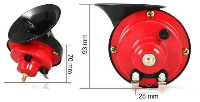 Alt view image 7 of 7 - 2x 12V 300DB Super Loud Train Horn Waterproof Motorcycle Car Truck SUV Boat Red