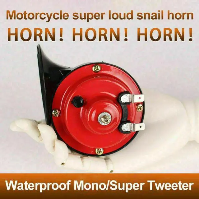 Alt view image 4 of 7 - 2x 12V 300DB Super Loud Train Horn Waterproof Motorcycle Car Truck SUV Boat Red
