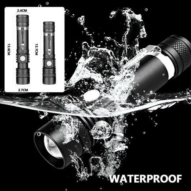 Alt view image 5 of 7 - Super Bright 90000LM LED Tactical Flashlight Zoomable With Rechargeable Battery