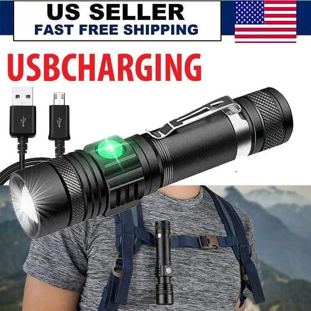 Main image of Super Bright 90000LM LED Tactical Flashlight Zoomable With Rechargeable Battery