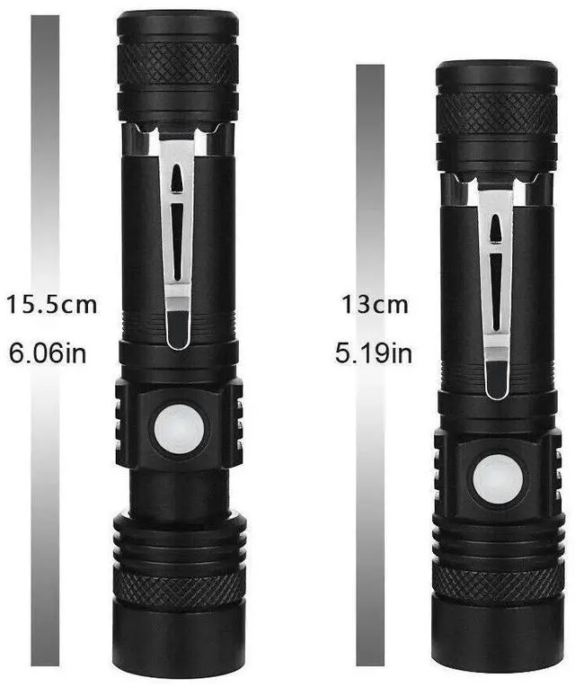 Alt view image 6 of 7 - Super Bright 90000LM LED Tactical Flashlight Zoomable With Rechargeable Battery