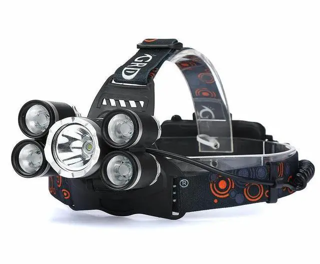 Alt view image 4 of 7 - LED Headlamp 5 Head Headlight Flashlight Torch Light
