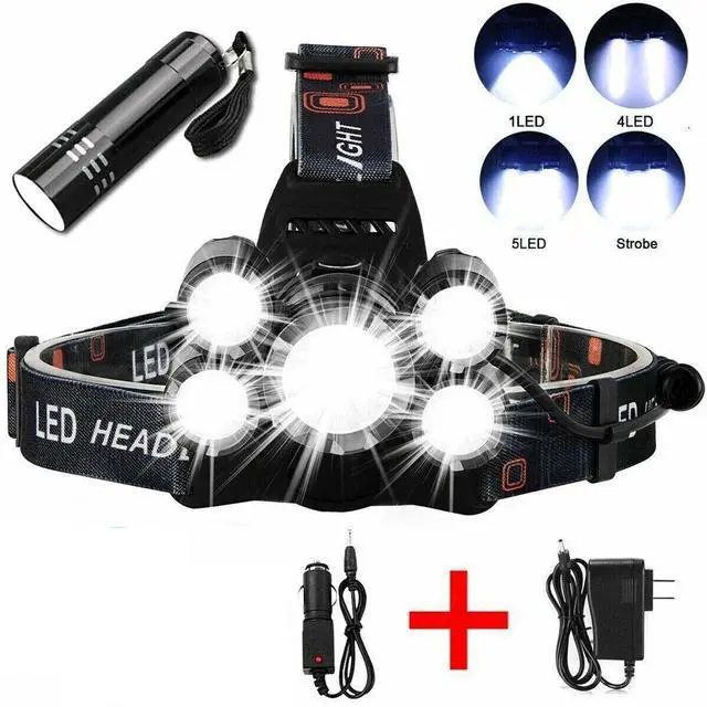 Main image of LED Headlamp 5 Head Headlight Flashlight Torch Light