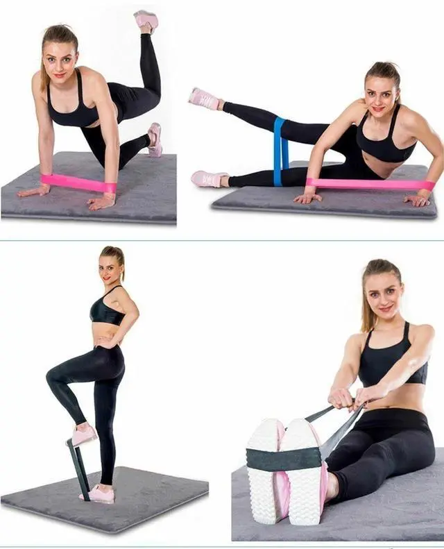 Alt view image 7 of 7 - Resistance Bands Loop Set of 5 Exercise Workout CrossFit Fitness Yoga Booty Band
