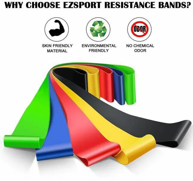Alt view image 4 of 7 - Resistance Bands Loop Set of 5 Exercise Workout CrossFit Fitness Yoga Booty Band