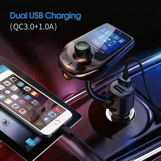 Main image of Wireless Bluetooth 5.0 FM Transmitter QC3.0 Hands-free Radio AUX Adapter USB Car