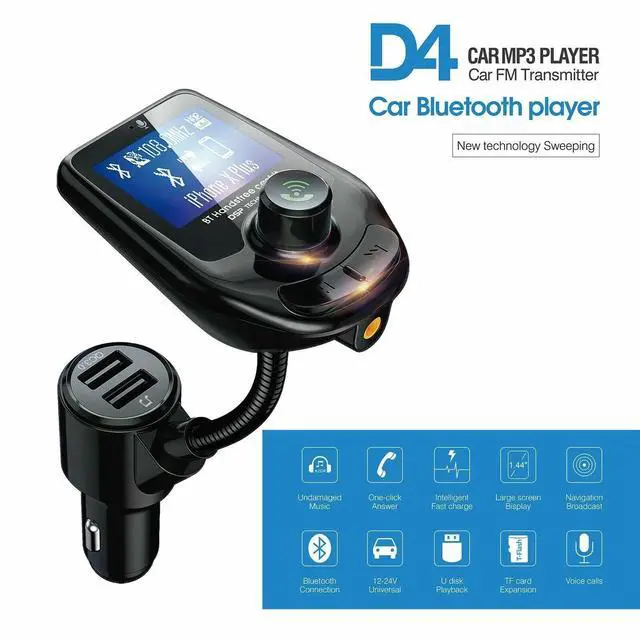 Alt view image 3 of 7 - Wireless Bluetooth 5.0 FM Transmitter QC3.0 Hands-free Radio AUX Adapter USB Car