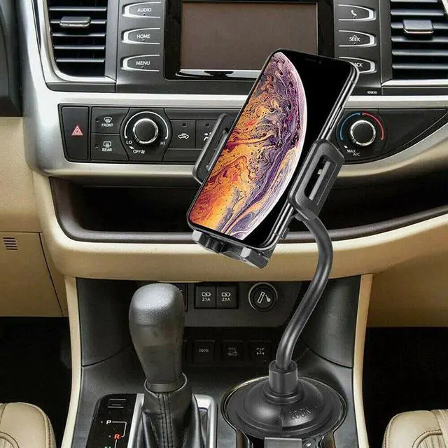 Main image of Universal Car Mount Adjustable Gooseneck Cup Holder Cradle Upgraded Cell Phone