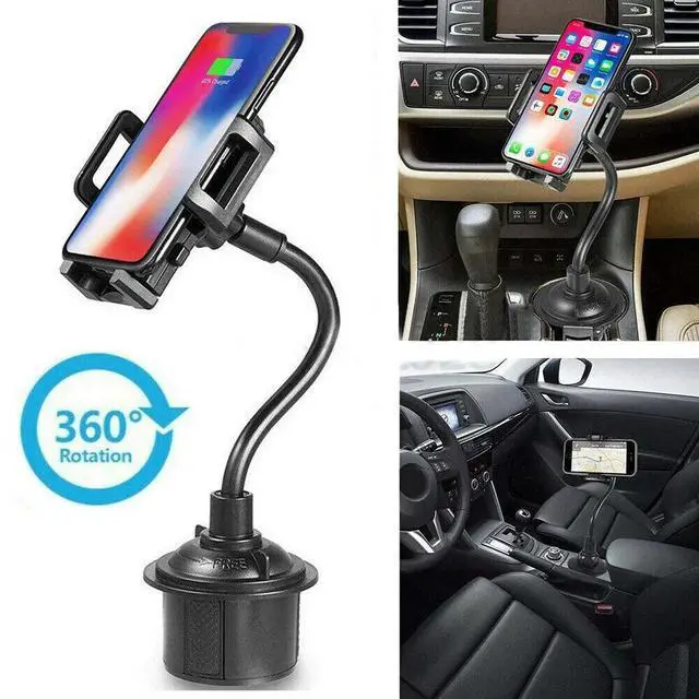 Alt view image 3 of 5 - Universal Car Mount Adjustable Gooseneck Cup Holder Cradle Upgraded Cell Phone