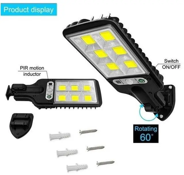 Alt view image 5 of 7 - LED Solar Light Motion Sensor 3 Modes Flood Lamp Outdoor Street Wall Yard Garden