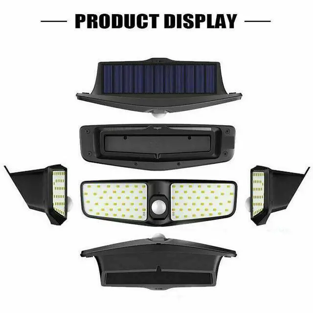 Alt view image 7 of 7 - Solar Flood Light Dual Security Detector Motion Sensor Outdoor LED Wall Light