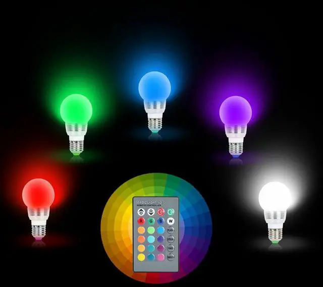 Alt view image 7 of 7 - 3W E27 16 Color RGB Magic LED Spot Light Bulb Lamp Remote Control For Home Decor