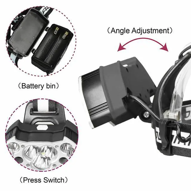 Alt view image 4 of 7 - 11 LED Rechargeable LED Headlamp Headlight Flashlight Head Torch