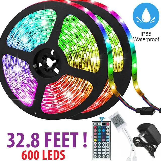 Main image of 32FT Flexible 3528 RGB LED SMD Strip Light Remote Fairy Lights Room TV Party Bar