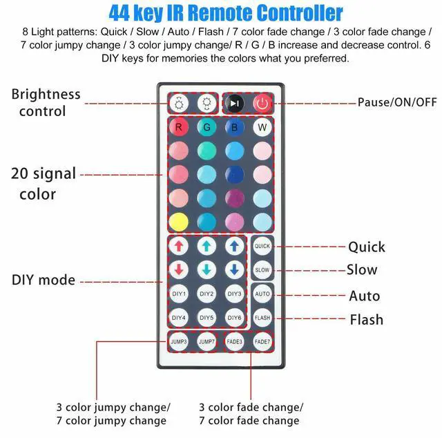 Alt view image 4 of 7 - 32FT Flexible 3528 RGB LED SMD Strip Light Remote Fairy Lights Room TV Party Bar