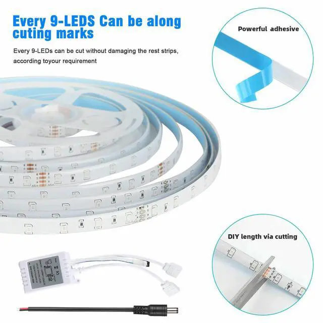 Alt view image 6 of 7 - 32FT Flexible 3528 RGB LED SMD Strip Light Remote Fairy Lights Room TV Party Bar