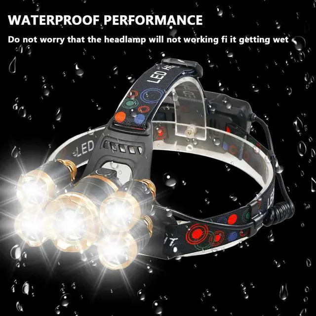 Alt view image 6 of 7 - Super-bright 5 X LED Headlamp Headlight Flashlight Head Torch Lamp