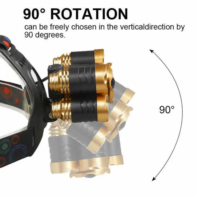 Alt view image 3 of 7 - Super-bright 5 X LED Headlamp Headlight Flashlight Head Torch Lamp