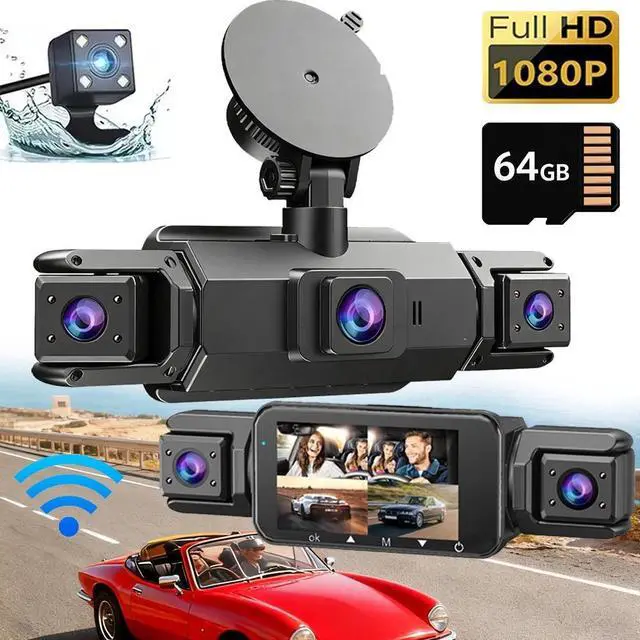 Main image of 360° 1080P WiFi Dash Cam Recorder 4 Channel Car Camera DVR Vehicle Video w/64GB