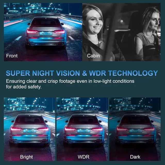 Alt view image 6 of 7 - 360° 1080P WiFi Dash Cam Recorder 4 Channel Car Camera DVR Vehicle Video w/64GB