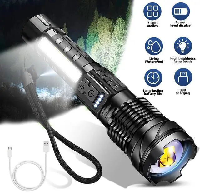 Main image of 15000000LM Super Bright LED Flashlight Tactical USB Rechargeable LED Work Light