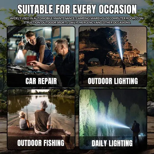 Alt view image 3 of 7 - 15000000LM Super Bright LED Flashlight Tactical USB Rechargeable LED Work Light