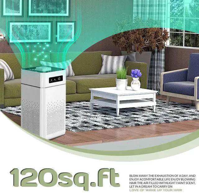 Alt view image 4 of 7 - Home HEPA Air Purifier Large Room Air Cleaner for Allergies Smoke Mold Odor Dust