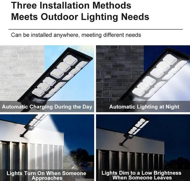 Alt view image 4 of 7 - Commercial 1000000LM LED Outdoor Dusk to Dawn Solar Street Light Road Area Lamp