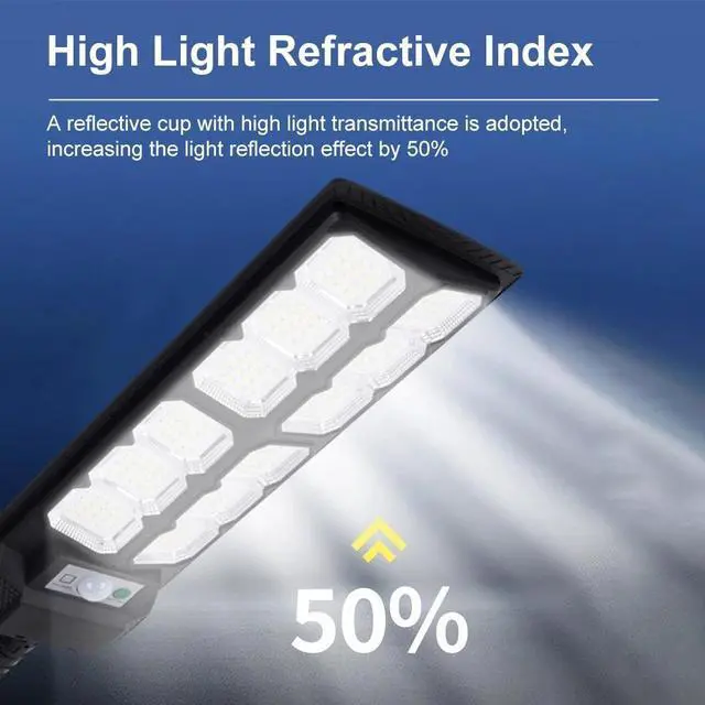 Alt view image 3 of 7 - Commercial 1000000LM LED Outdoor Dusk to Dawn Solar Street Light Road Area Lamp