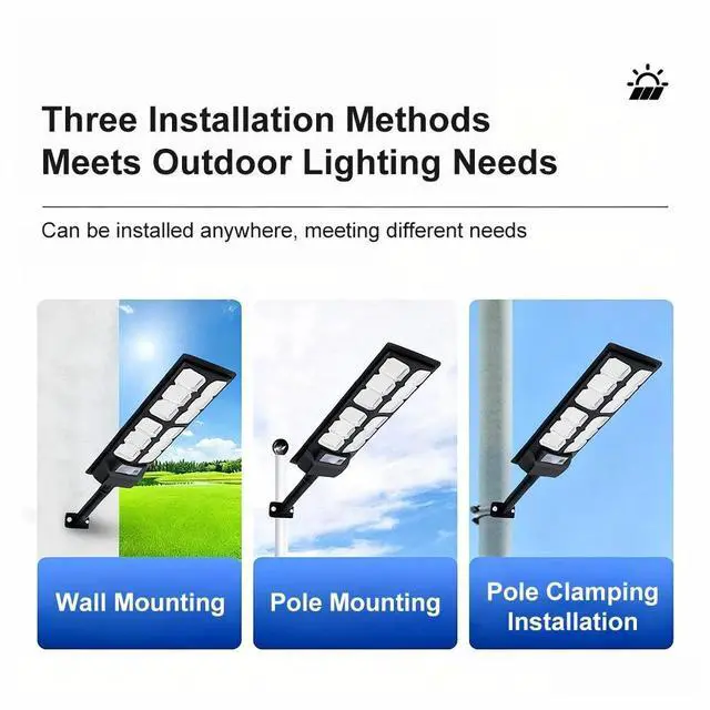 Alt view image 6 of 7 - Commercial 1000000LM LED Outdoor Dusk to Dawn Solar Street Light Road Area Lamp