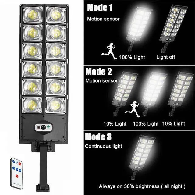 Alt view image 3 of 7 - Commercial 1000000LM LED Outdoor Dusk to Dawn Solar Street Light Road Area Lamp
