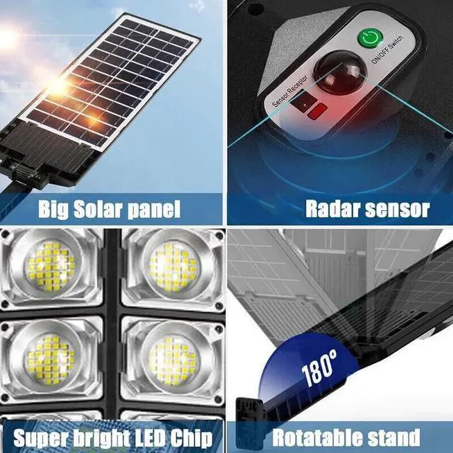 Alt view image 4 of 7 - Commercial 1000000LM LED Outdoor Dusk to Dawn Solar Street Light Road Area Lamp