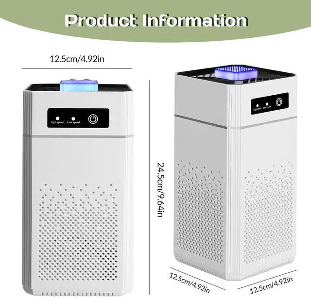 Alt view image 7 of 7 - Home HEPA Air Purifier Air Cleaner for Allergies Smoke Mold Odor for Large Room