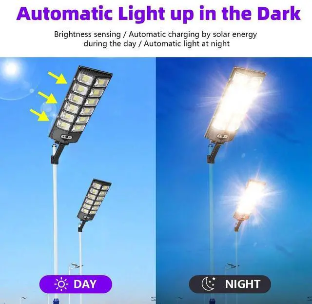 Alt view image 2 of 7 - Commercial 1000000LM LED Outdoor Dusk to Dawn Solar Street Light Road Area Lamp