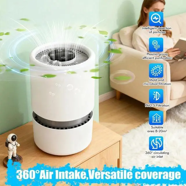 Alt view image 3 of 7 - Home HEPA Air Purifier Large Room Air Cleaner for Allergies Smoker Pet Dust Smog