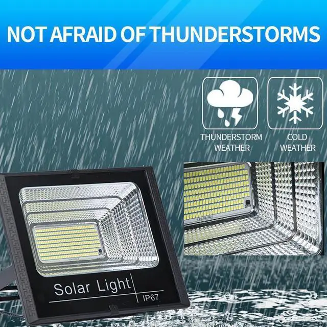 Alt view image 3 of 7 - 300W LED Solar Flood Lights Outdoor Street Light Dusk to Dawn Flood Wall Lamp US