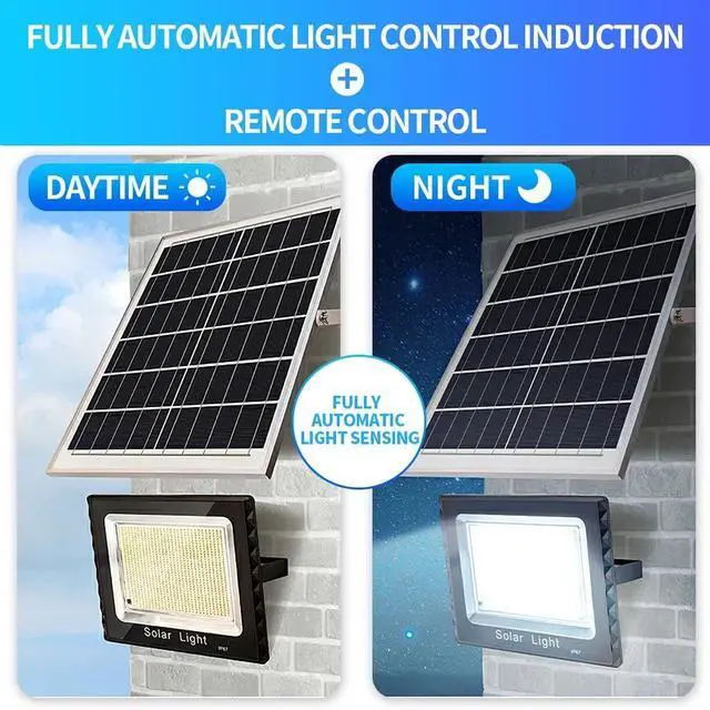 Alt view image 2 of 7 - 300W LED Solar Flood Lights Outdoor Street Light Dusk to Dawn Flood Wall Lamp US