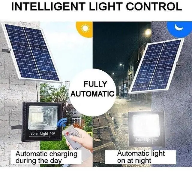 Alt view image 2 of 7 - 2Pack LED 300W Solar Flood Light Security Wall Outdoor Street Lamp With Remote