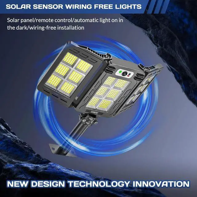 Alt view image 3 of 7 - 9000000LM LED Solar Street Light Outdoor Road Wall Lamp Commercial Dusk To Dawn