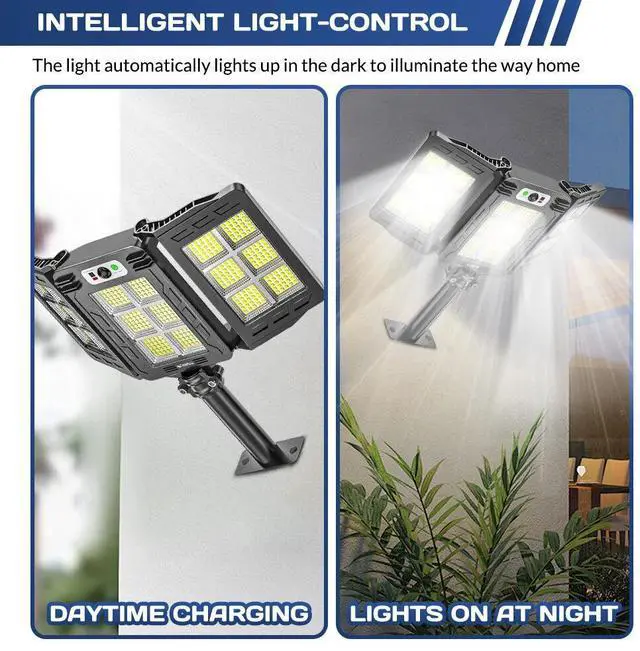 Alt view image 4 of 7 - 9000000LM LED Solar Street Light Outdoor Road Wall Lamp Commercial Dusk To Dawn