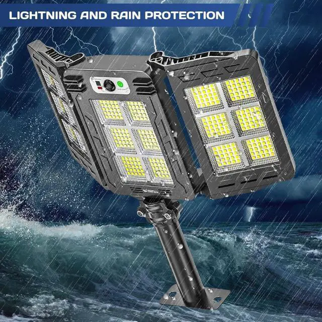 Alt view image 6 of 7 - 9000000LM LED Solar Street Light Outdoor Road Wall Lamp Commercial Dusk To Dawn
