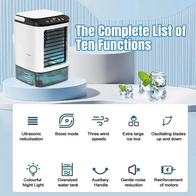 Alt view image 5 of 7 - Personal Air Conditioner Cooler Fan Portable Mini Space Cooler 3-Speed Settings