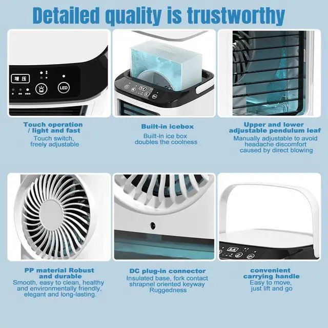 Alt view image 3 of 7 - Personal Air Conditioner Cooler Fan Portable Mini Space Cooler 3-Speed Settings